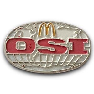 McDonald’s Pin OSI World Global Map Y2K Otto & Sons Stockyards Metal Lapel Pin